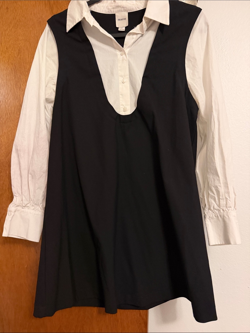 Maeve collared two-layer styled dress